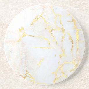 Porta-copos Dourada Marble Elegante Trendy Modelo Round