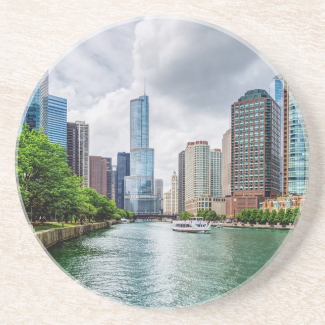 Porta-copos Down Chicago River (Frente)