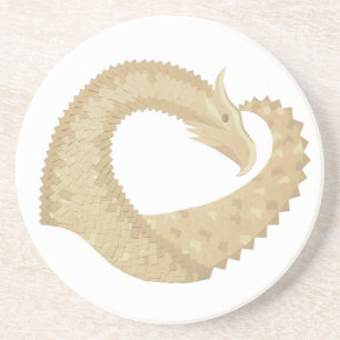 Porta-copos Dragão cardíaco Sandstone em branco