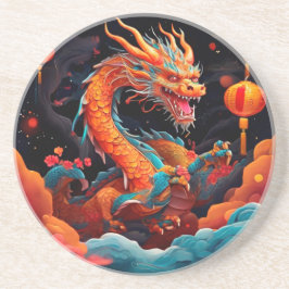 Porta-copos Dragão colorido de Ano Novo chinês