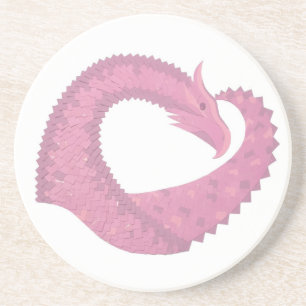 Porta-copos Dragão cor-de-rosa em branco