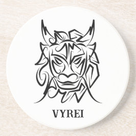 Porta-copos Dragão Tribal Negro e Branco