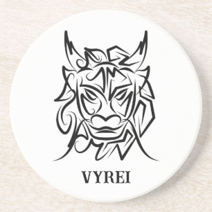 Porta-copos Dragão Tribal Negro e Branco