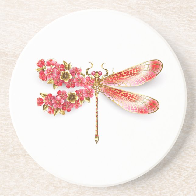 Porta-copos Dragonfly com joalheria sakura (Frente)