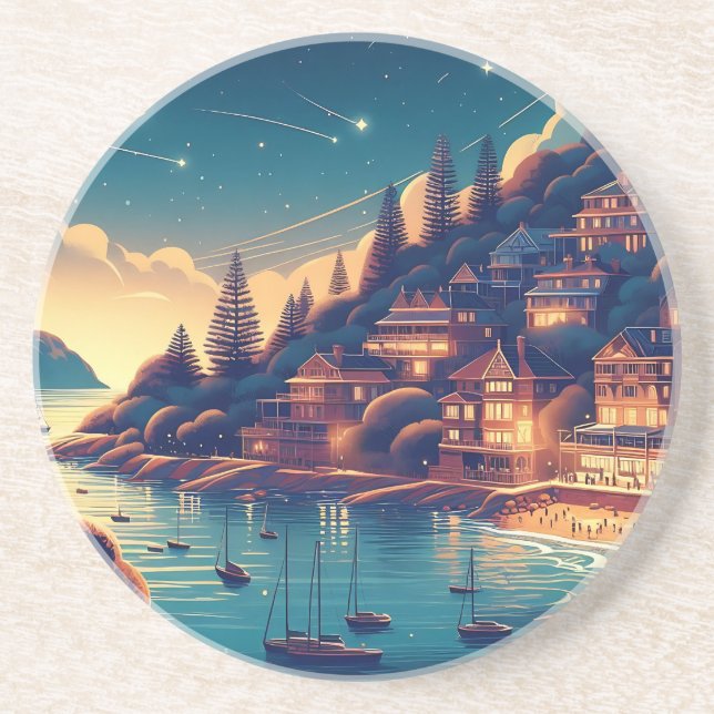 Porta-copos Dreamy Coastal Night (Frente)