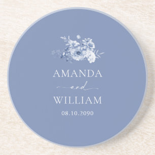 Porta-copos Dusty Blue Floral Wedding