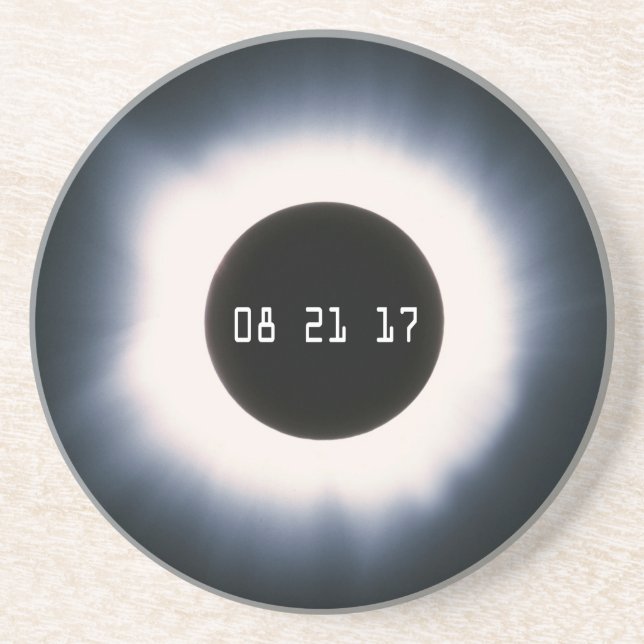 Porta-copos Eclipse Solar Total em Preto e Branco (Frente)