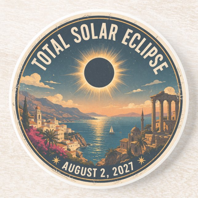 Porta-copos Eclipse Total do Sol 2027 (Frente)