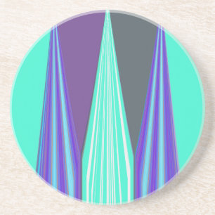 Porta-copos Edgy Blue Purple Cyan Chevron Art Impressão