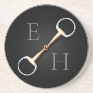 Porta-copos Eggbutt Snaffle Bit Monogramed Equestrian