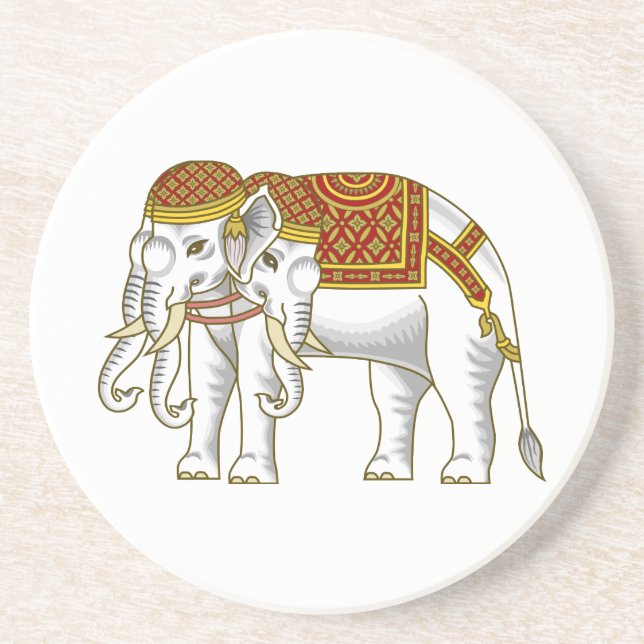 Porta-copos Elefante Branco Tailandês Erawan (Frente)