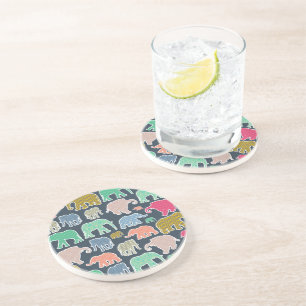Porta-copos Elefantes Coloridos, Padrão De Elefantes, Zigzag