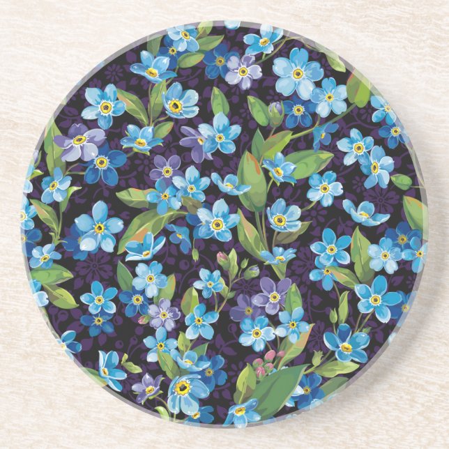 Porta-copos Elegance Forget-Me-Not Floral Patterno (Frente)