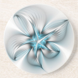 Porta-copos Elegância Floral Arte Fractal Azul Abstrata Modern