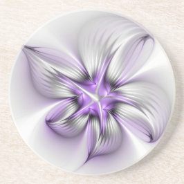Porta-copos Elegância Floral Arte Fractal Violeta Abstrata Mod