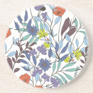 Porta-copos Elegância Floral, Fundo de Abstrato Vintage.