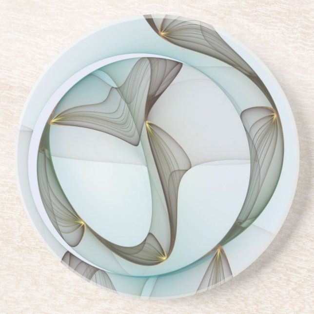 Porta-copos Elegância Moderna Abstrata Turquesa Marrom Dourada (Frente)