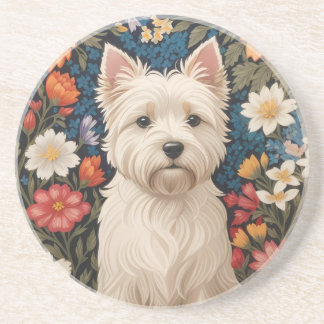 Porta-copos Elegant West Highland Terrier Colorful Floral
