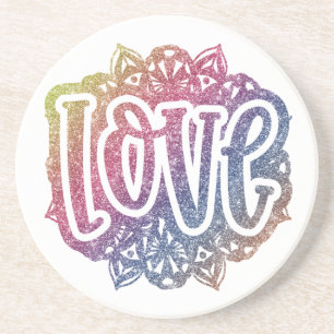 Porta-copos Elegante Amor Citado Glitter Sparkle Romance