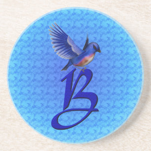 Porta-copos Elegante B inicial do Monograma do Bluebird