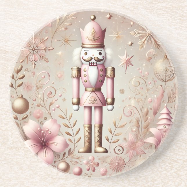 Porta-copos Elegante e Caprichoso Nutcracker Pastel Rosa e Dou (Frente)
