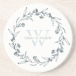 Porta-copos Elegante Floral Laurel Wreath Monograma Casamento<br><div class="desc">Se precisar de mais alguma personalização,  por favor,  sinta-se à vontade para me enviar uma mensagem em yellowfebstudio@gmail.com.</div>