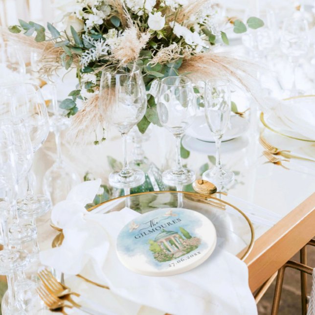 Porta-copos Elegante Gazebo | flores pombas Casamento Luxo (Criador carregado)