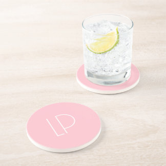 Porta-copos Elegante inicial moderna minimalista em rosa paste