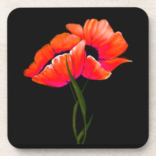 Porta copos Elegante Laranja Poppies