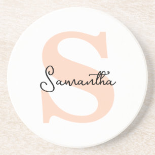 Porta-copos Elegante Moderno Monograma Inicial Pessoalizado Ro