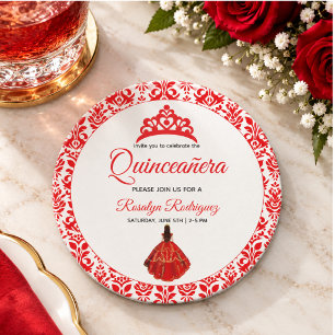 Porta-copos Elegante Red Quinceañera