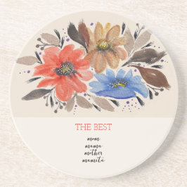 Porta-copos Elegante Terracotta Pastel Watercolor Floral