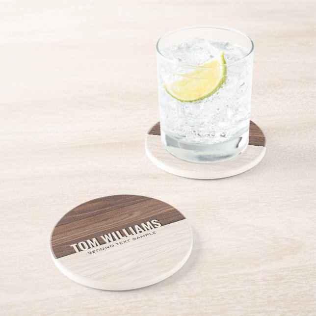 Porta-copos Elegante Textura de madeira marrom Estilo moderno  (Lateral)