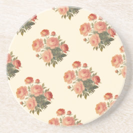 Porta-copos Elegantes Peônias Rosa Floral Vintage