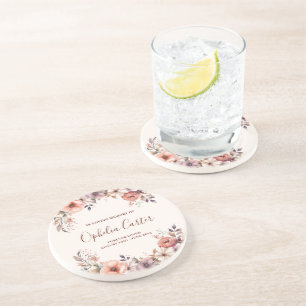 Porta-copos Em Memória Floral Aquarela Nome Personalizado