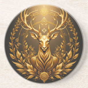 Porta-copos Emblema de Veado Dourado