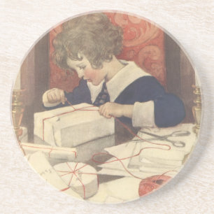 Porta-copos Embrulhando Presentes de Natal, Jessie Willcox Smi