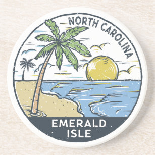 Porta-copos Emerald Isle North Carolina Vintage