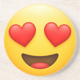 Porta-copos Emoji de amor amarelo