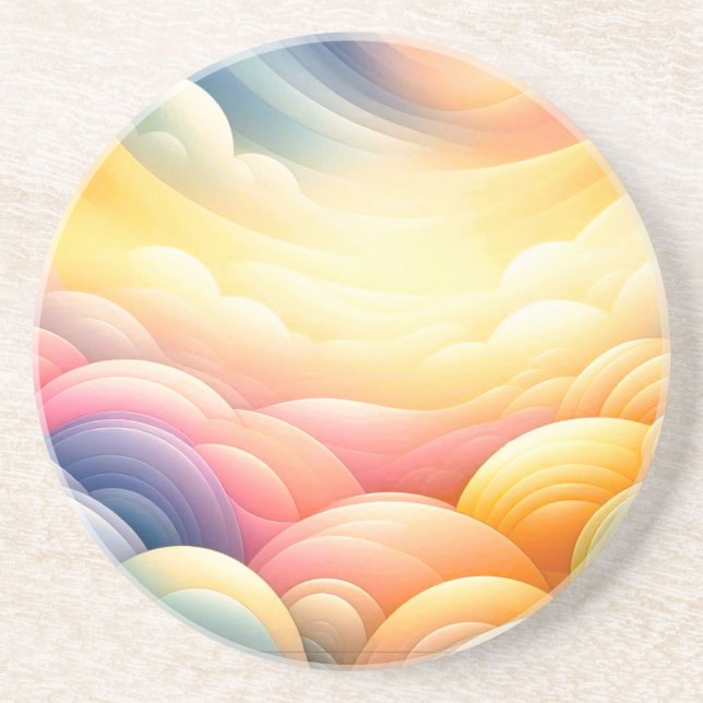 Porta-copos Encontrar a paz nas coludes do Sonho Puffy (Frente)