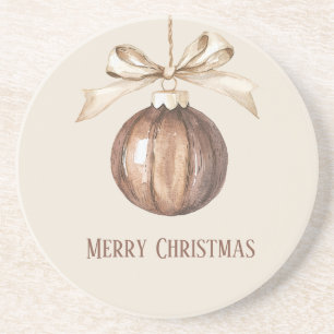 Porta-copos Enfeite de Natal Marrom com Laço Creme