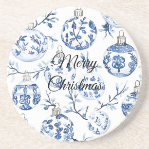 Porta-copos Enfeites de natal brancos azuis chic