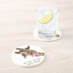 Porta-copos Engraçado Girafa, língua para fora e Piscar os o