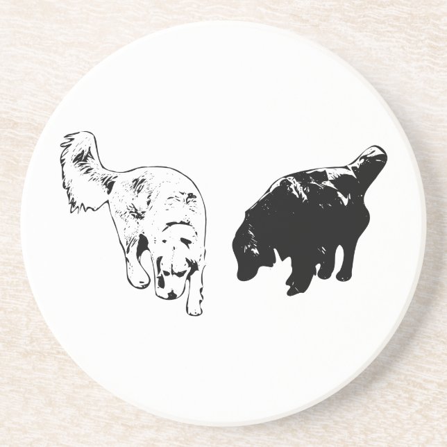 Porta-copos Enxofre da Mesa posterior — Retriever Duo (Frente)
