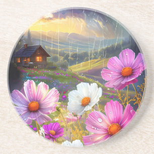 Porta-copos Ephemeral Bloom: Uma Sinfonia de Chuva e Luz