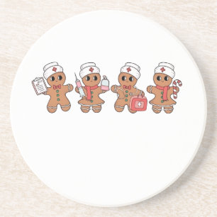 Porta-copos Equipe de Natal Papai Noel Biscoito Enfermagem Esq