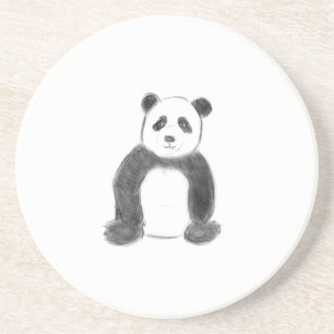 Porta-copos Esboço preto e branco do panda