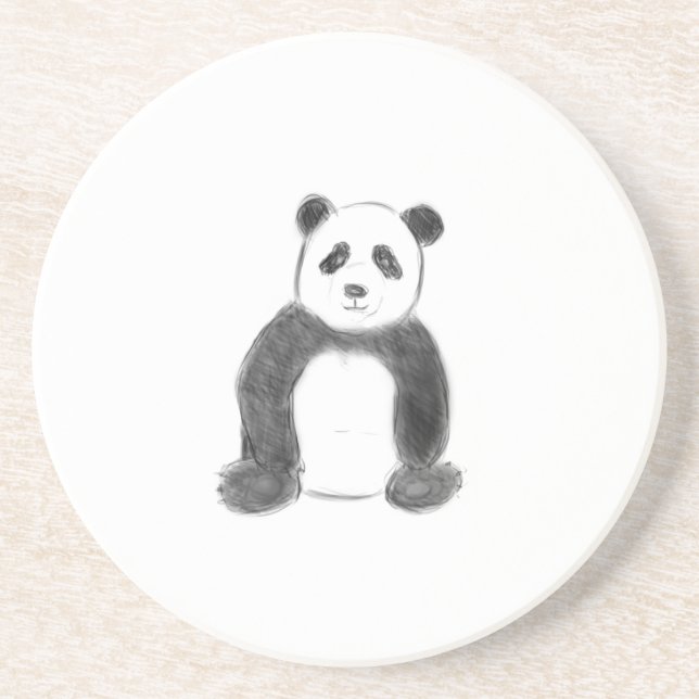 Porta-copos Esboço preto e branco do panda (Frente)