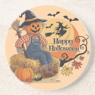 Porta-copos Escarneiro Pumpkin Halloween Rustic Vibs Art