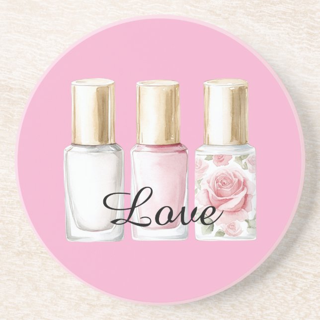 Porta-copos Esmalte Floral Rosa Rosa Bonito (Frente)
